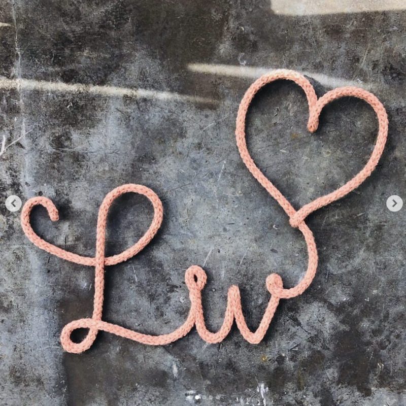 Tricotin Laine Prénom/Mot + Coeur