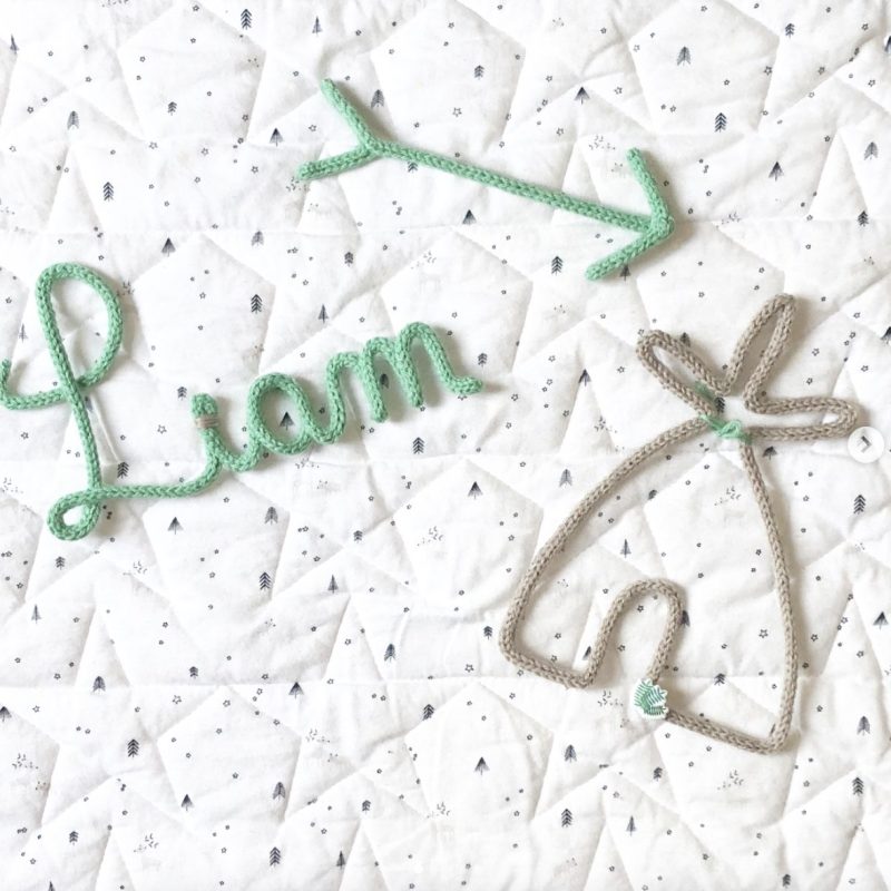 Tricotin Laine Mot / Prénom + Tipi